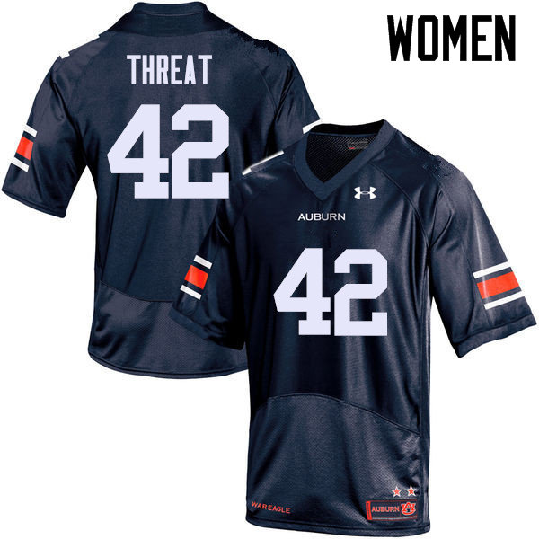 Women Auburn Tigers #42 Tre Threat College Football Jerseys Sale-Navy